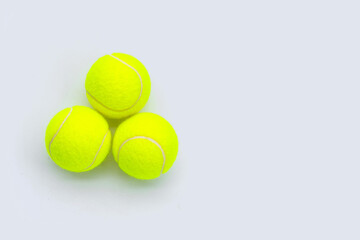 Tennis balls on white background.
