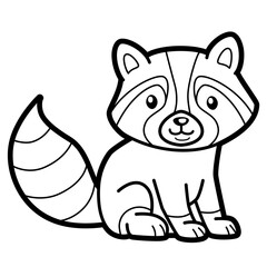 Coloring book or page for kids. Black and white vector illustration