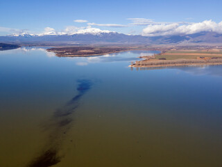 Fototapeta premium Aerial view of Koprinka Reservoir, Bulgaria