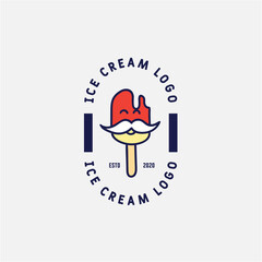 Ice cream and gelato logo design vector template. Vector illustration.