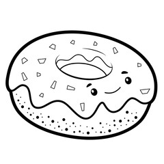 Coloring book or page for kids. Black and white vector illustration