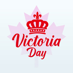  victoria day  modern creative banner, design concept, social media post template with red text and crown icon on a white abstract background