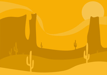 illustration of a desert with cactus 