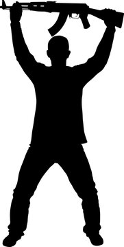 recommend clip art: man with machine gun