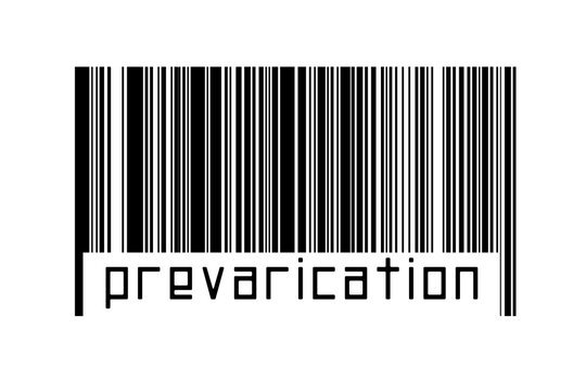 Barcode on white background with inscription prevarication below