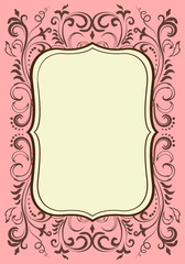 Ornamental elegant floral baroque vintage frame