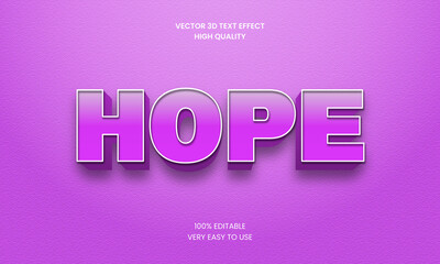 Hope 3d Editable Text Effect Styles Premium Vector