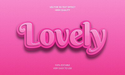 Lovely 3D  Elegant Glow Editable Text Effect Font Style Premium Vector