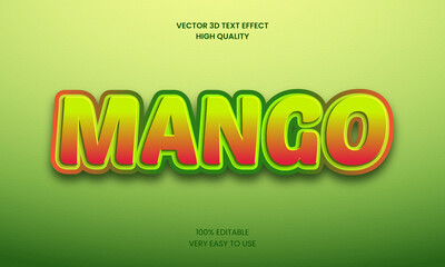 Mango 3d Editable Text Effect Styles Premium Vector
