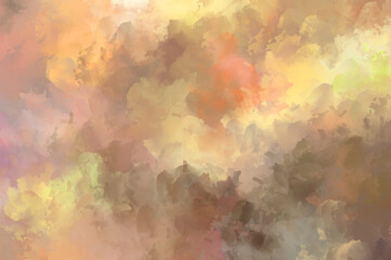 Fototapeta premium 2D illustration of colorful brush strokes. Decorative texture painting. Vibrant paint pattern backdrop.