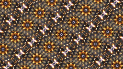 黄と茶の美しいパターンの背景イラスト
