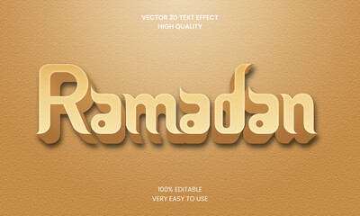 Luxury Ramadan 3d Editable Text Style Effect Mockup Premium Vector