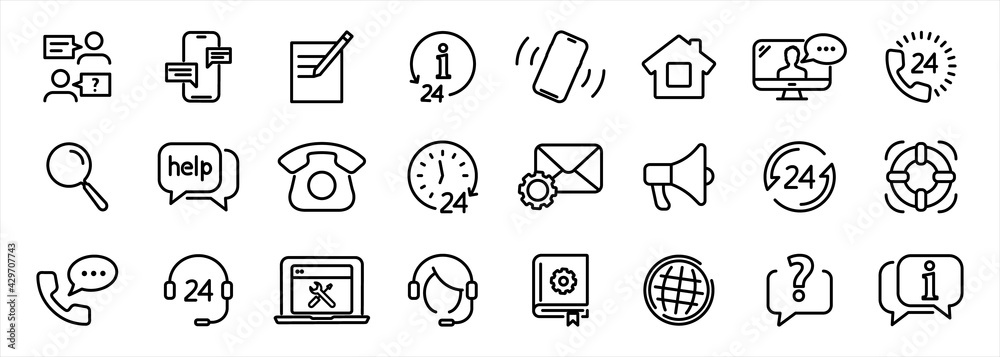 Leinwandbilder set of simple contact us icons for web and mobile app. social media network icon call us email mobil