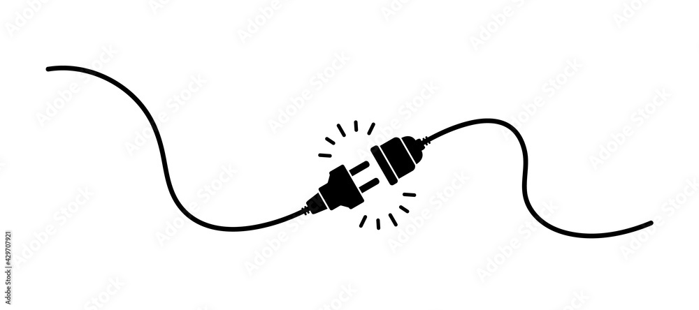 Leinwandbilder electric socket with a plug. electric plug connect socket. get connected or disconnect. concept of w