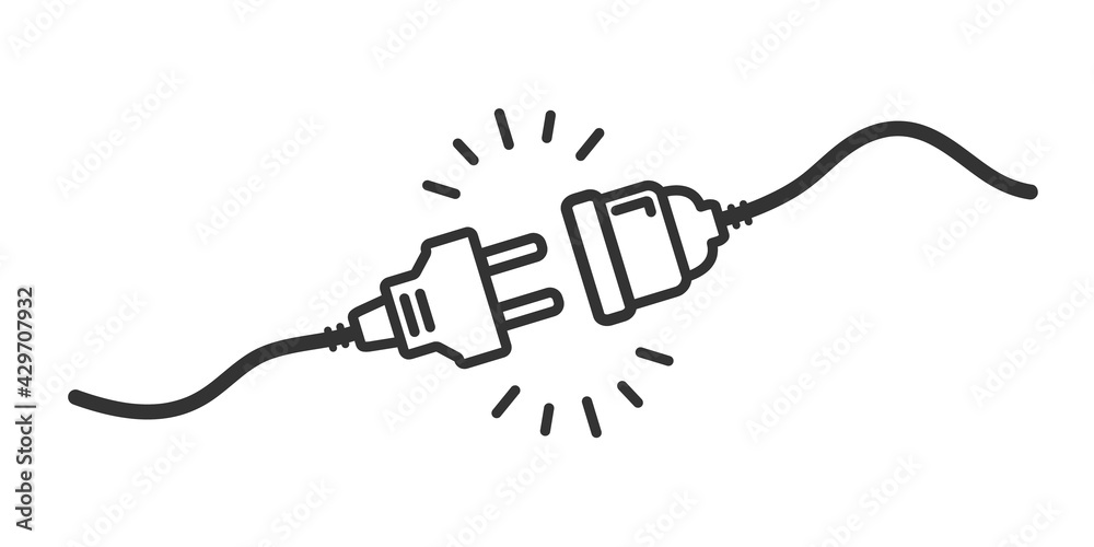 Leinwandbilder electric socket with a plug. electric plug connect socket. get connected or disconnect. concept of w