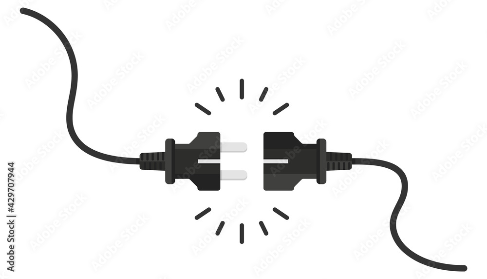 Leinwandbilder electric socket with a plug. electric plug connect socket. get connected or disconnect. concept of w