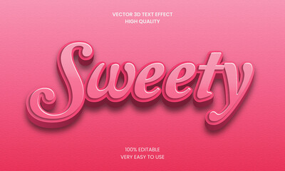 Sweety 3d Editable Text Effect Styles Premium Vector