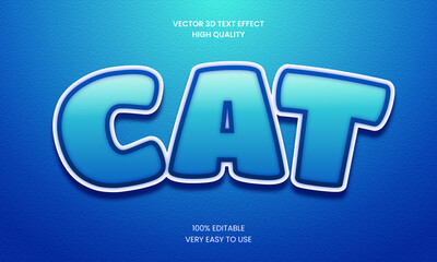 Cat 3d Editable Text Style Effect  Premium Vector