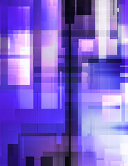 Futuristic abstract geometric wallpaper. Geometrical colorful shapes. Rectangular shapes background. Digital illustration of a tech layout.