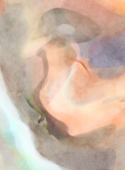 Handmade surreal abstract pattern watercolor. Modern artistic painting. 2d illustration. Texture backdrop painting mix. Creative wall art. Contemporary art