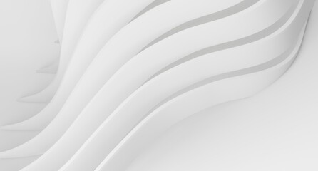 Abstract white Architecture Background.  3d render. Modern Geometric Wallpaper. Futuristic Technology Design