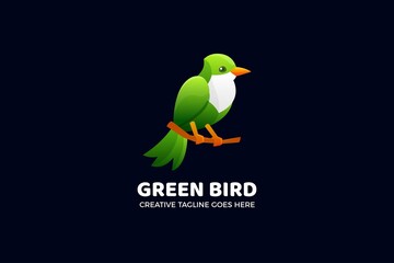 Green Bird Gradient Logo Template