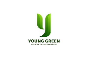 Green Letter Y Gradient Logo Template