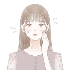 スキンケア　女性　汗