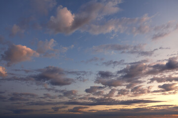 Naklejka na ściany i meble spectacular clouds in the morning sky at sunrise