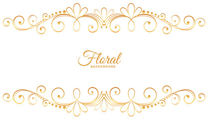 golden floral decoration on white background
