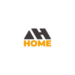 Fototapeta premium triangle arrow letter h home text geometric logo vector