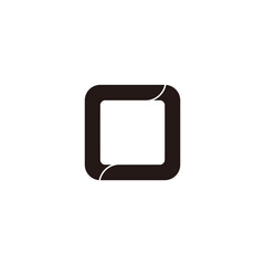 letter cc linked square frame simple geometric logo vector