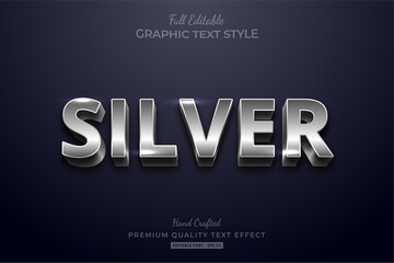 Silver Shine Editable Text Effect Font Style