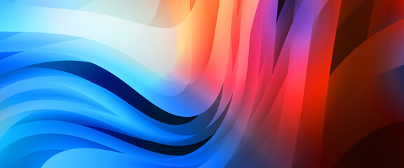 Abstract background with colorful gradient. Vibrant graphic wallpaper with stripes design. Fluid 2D illustration of modern movement.