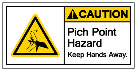 Caution Pich Point Hazard Keep Hands Away Symbol Sign, Vector Illustration, Isolate On White Background Label .EPS10