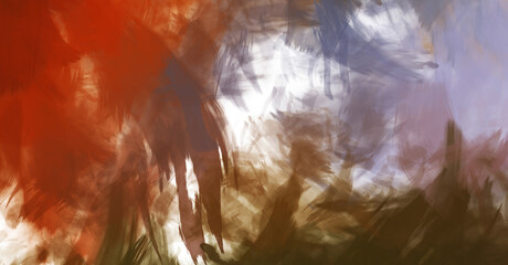 Artistic abstract background. Texture painted wallpaper. Creative illustration with strokes of paint. Brush pattern painting.