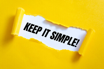 Text sign showing KEEP IT SIMPLE