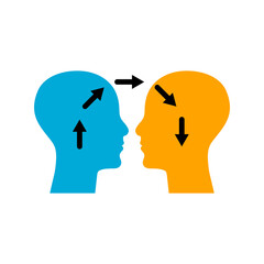 Empathy logo. Two people communicate. Psychology of interaction icon