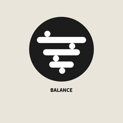 Balance symbol. Psychological wellbeing, logo stability. Peace of mind sign