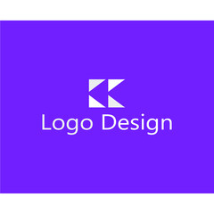 Naklejka premium abstract logo collection of triangles forming two letter K