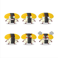 Tamago sushi cartoon character with various angry expressions