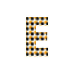 symbol letter E, capital letter, with dots texture for fancy and fancy party, editable vector