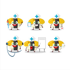 Doctor profession emoticon with tamago sushi cartoon character