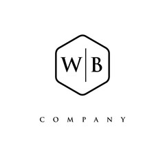 initial WB logo design vector