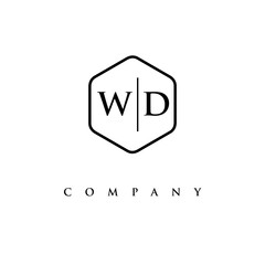 initial WD logo design vector