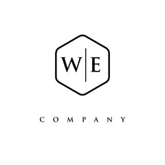 initial WE logo design vector