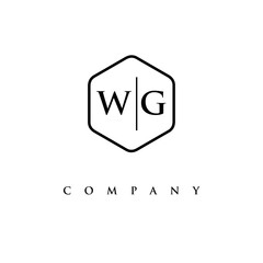 initial WG logo design vector