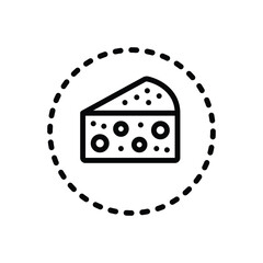 Black line icon for cheese