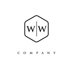 initial WW logo design vector
