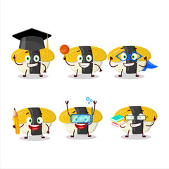 School student of tamago sushi cartoon character with various expressions